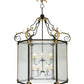 Meyda Lighting Ganser 60" 12-Light Black & Gold Lantern Pendant Light With Clear Seeded Shade Glass