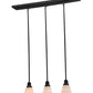 Meyda Lighting Garland 36" 3-Light Craftsman Brown Island Pendant Light With White Shade Glass
