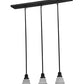 Meyda Lighting Garland 36" 3-Light Craftsman Brown Island Pendant Light With White Shade Glass