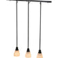 Meyda Lighting Garland 36" 3-Light Craftsman Brown Island Pendant Light With White Shade Glass