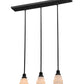 Meyda Lighting Garland 36" 3-Light Craftsman Brown Island Pendant Light With White Shade Glass