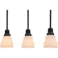 Meyda Lighting Garland 36" 3-Light Craftsman Brown Island Pendant Light With White Shade Glass