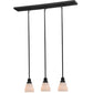 Meyda Lighting Garland 36" 3-Light Craftsman Brown Island Pendant Light With White Shade Glass