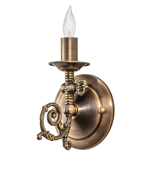 Meyda Lighting Gas Reproduction 252549 5" Antique Brass Wall Sconce