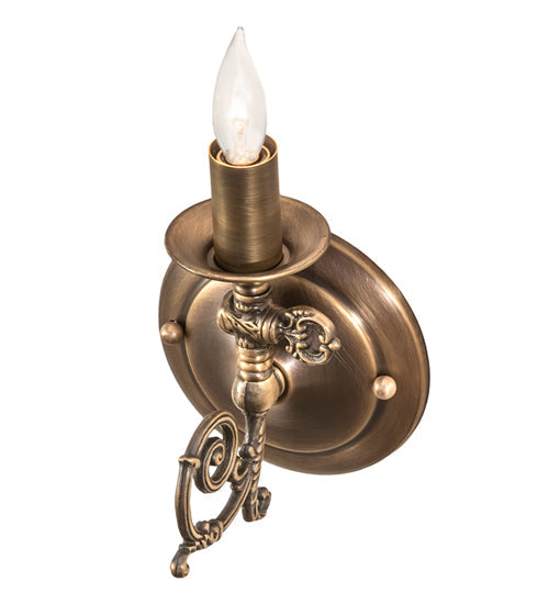 Meyda Lighting Gas Reproduction 252549 5" Antique Brass Wall Sconce