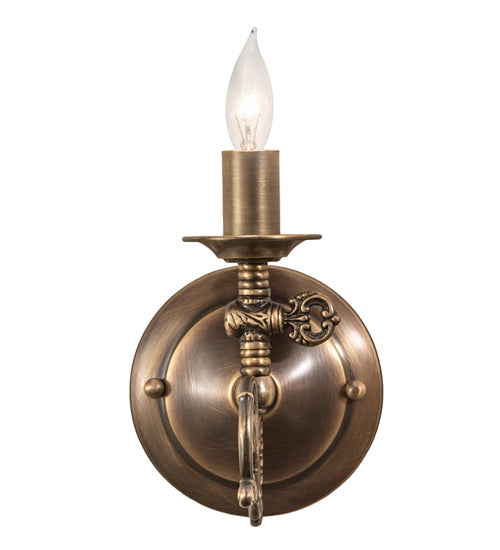 Meyda Lighting Gas Reproduction 252549 5" Antique Brass Wall Sconce