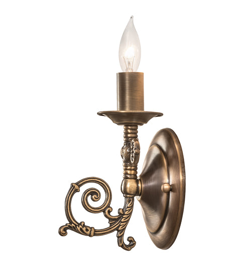 Meyda Lighting Gas Reproduction 252549 5" Antique Brass Wall Sconce