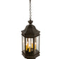 Meyda Lighting Gascony 15" 6-Light Golden Bronze Pendant Light With Clear Seeded Shade Glass