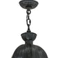 Meyda Lighting Gascony 18" 6-Light Antique Iron Gate Lantern Pendant Light With Clear Seeded Shade Glass