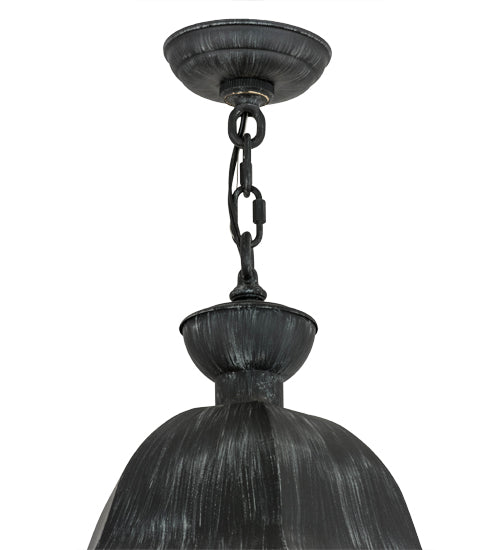 Meyda Lighting Gascony 18" 6-Light Antique Iron Gate Lantern Pendant Light With Clear Seeded Shade Glass