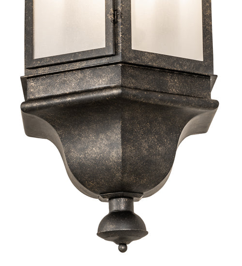 Meyda Lighting Gascony 18" 6-Light Golden Bronze Lantern Pendant Light With Frosted Rainstone Idalight Shade