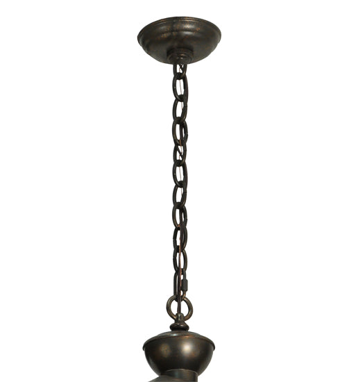 Meyda Lighting Gascony 25" 6-Light Gilded Tobacco Lantern Pendant Light With Clear Shade Glass