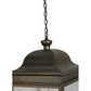 Meyda Lighting Gascony 25" 6-Light Gilded Tobacco Lantern Pendant Light With Clear Shade Glass