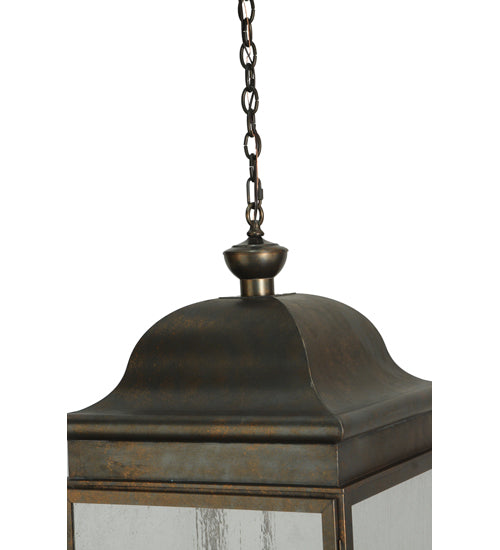 Meyda Lighting Gascony 25" 6-Light Gilded Tobacco Lantern Pendant Light With Clear Shade Glass
