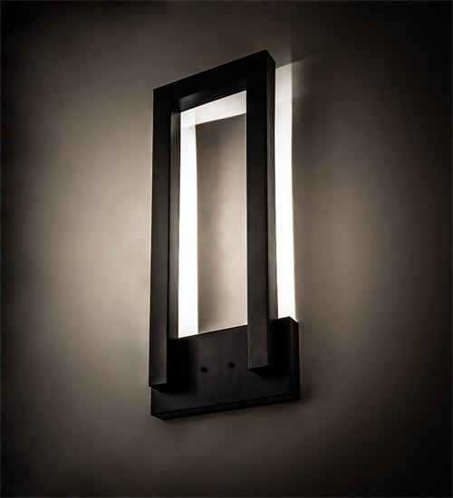 Meyda Lighting Gateway 14" LED Flat Black Wall Sconce