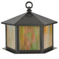 Meyda Lighting Gazebo 12" Craftsman Brown Post Mount Light With Beige Art Iridescent Shade Glass
