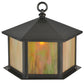 Meyda Lighting Gazebo 12" Craftsman Brown Post Mount Light With Beige Art Iridescent Shade Glass