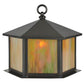 Meyda Lighting Gazebo 12" Craftsman Brown Post Mount Light With Beige Art Iridescent Shade Glass
