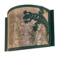 Meyda Lighting Gecko 12" Forest Green Wall Sconce With Silver Mica Shade Glass