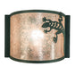 Meyda Lighting Gecko 12" Forest Green Wall Sconce With Silver Mica Shade Glass