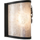 Meyda Lighting Gecko 12" Textured Black Wall Sconce With Silver Mica Shade Glass