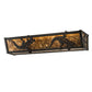 Meyda Lighting Gecko 24" 4-Light Timeless Bronze Vanity Light With Amber Mica Shade Glass