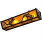 Meyda Lighting Gecko 24" 4-Light Timeless Bronze Vanity Light With Amber Mica Shade Glass