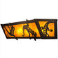 Meyda Lighting Gecko 24" 4-Light Timeless Bronze Vanity Light With Amber Mica Shade Glass