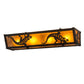 Meyda Lighting Gecko 24" 4-Light Timeless Bronze Vanity Light With Amber Mica Shade Glass