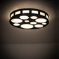 Meyda Lighting Geo 30" 8-Light Blackwash Flush Mount Light With White Statuario Idalight Shade Glass