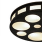 Meyda Lighting Geo 30" 8-Light Blackwash Flush Mount Light With White Statuario Idalight Shade Glass