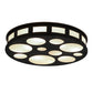Meyda Lighting Geo 30" 8-Light Blackwash Flush Mount Light With White Statuario Idalight Shade Glass