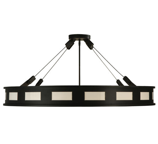 Meyda Lighting Geo 42" 12-Light Blackwash Semi-flush Mount Ceiling Light With Statuario Idalight Shade