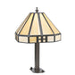 Meyda Lighting Geometric 15" Timeless Bronze Newel Outdoor Post Mount Light With Beige Shade Glass