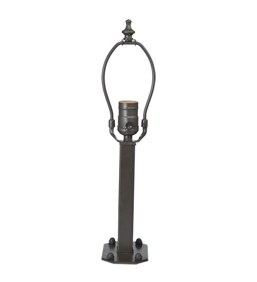 Meyda Lighting Geometric 15" Timeless Bronze Newel Outdoor Post Mount Light With Beige Shade Glass