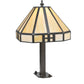 Meyda Lighting Geometric 15" Timeless Bronze Newel Outdoor Post Mount Light With Beige Shade Glass