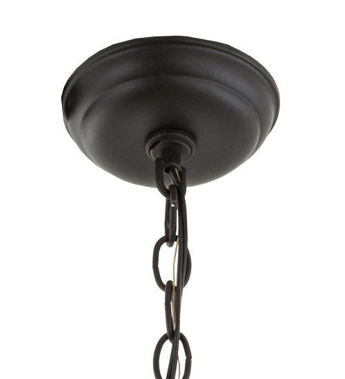 Meyda Lighting Geometric 29" Black Pendant Light With Clear Shade Glass