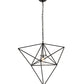 Meyda Lighting Geometric 29" Black Pendant Light With Clear Shade Glass