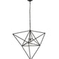 Meyda Lighting Geometric 29" Black Pendant Light With Clear Shade Glass