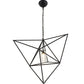 Meyda Lighting Geometric 29" Black Pendant Light With Clear Shade Glass
