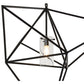 Meyda Lighting Geometric 29" Black Pendant Light With Clear Shade Glass