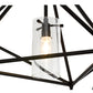 Meyda Lighting Geometric 29" Black Pendant Light With Clear Shade Glass