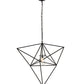 Meyda Lighting Geometric 29" Black Pendant Light With Clear Shade Glass