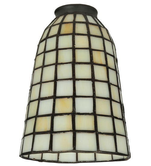 Meyda Lighting Geometric 5" Beige Shade Glass