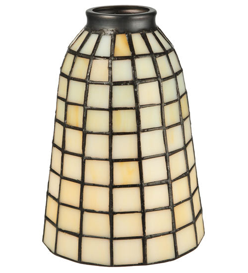 Meyda Lighting Geometric 5" Beige Shade Glass