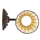 Meyda Lighting Geometric 5" Mahogany Bronze Wall Sconce With Beige Shade Glass