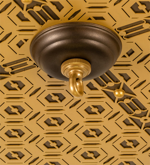 Meyda Lighting Geometrik 48" 9-Light Tyler Bronze & Goldtastic Ceiling Medallion Chandelier