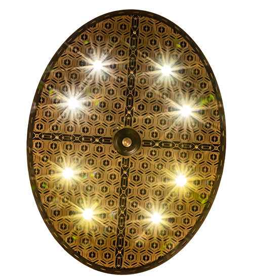 Meyda Lighting Geometrik 48" 9-Light Tyler Bronze & Goldtastic Ceiling Medallion Chandelier