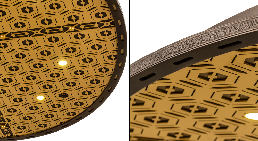 Meyda Lighting Geometrik 48" 9-Light Tyler Bronze & Goldtastic Ceiling Medallion Chandelier