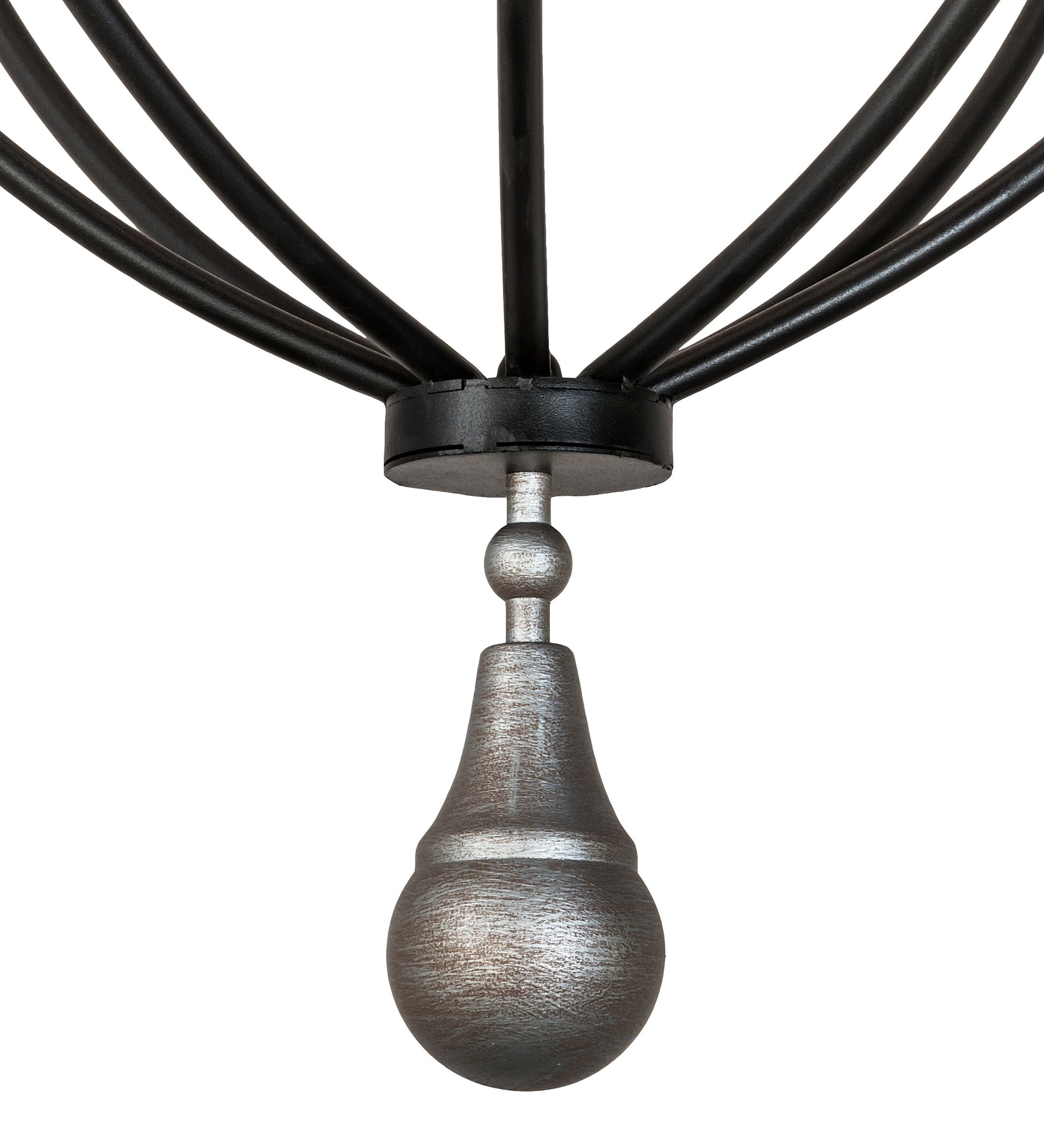 Meyda Lighting Georgetown 36" 12-Light Silver Sand On Black Chandelier